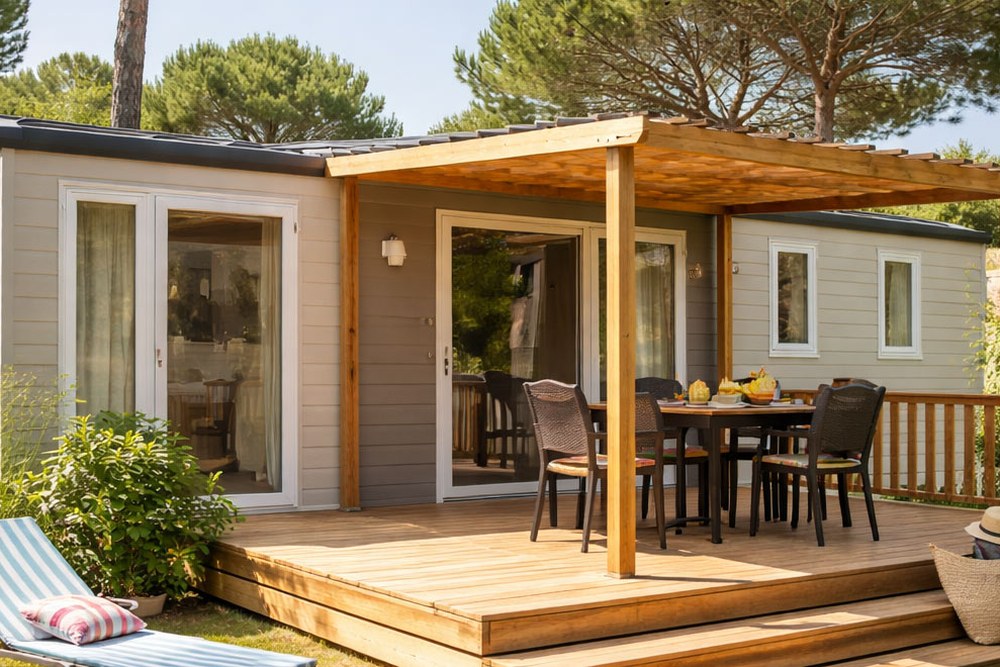 Mobil-home avec terrasse au camping près du Tréport Mobil-home avec terrasse au camping près du Tréport